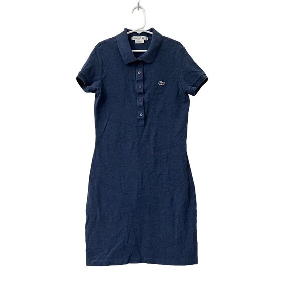 Lacoste Girls Navy Blue Short Sleeve Polo Dress Size 32